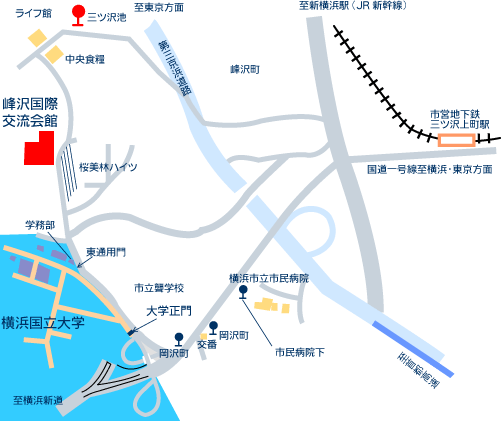 三ツ沢上町駅、三ツ沢池バス停からの地図